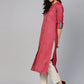 Jompers Women Maroon Woven Design Straight Rayon Kurta with Trousers ( JOKS OW 1227 Maroon )