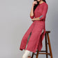 Jompers Women Maroon Woven Design Straight Rayon Kurta with Trousers ( JOKS OW 1227 Maroon )