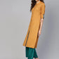 Jompers Women Mustard Woven Design Straight Rayon Kurta ( JOK 1227 Mustard )