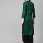 Jompers Women Green Embroidered Straight Kurta ( JOK 1294 Lime )