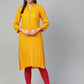 Jompers Women Mustard Embroidered Straight Kurta ( JOK 1294 Mustard )