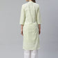Women Lime Green & White Chikankari Embroidered Kurta with Palazzos ( JOKPL C-W 1351 Green )