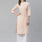 Women Peach & White Chikankari Embroidered Kurta with Palazzos ( JOKPL C-W 1351 Peach )