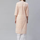 Women Peach & White Chikankari Embroidered Kurta with Palazzos ( JOKPL C-W 1351 Peach )