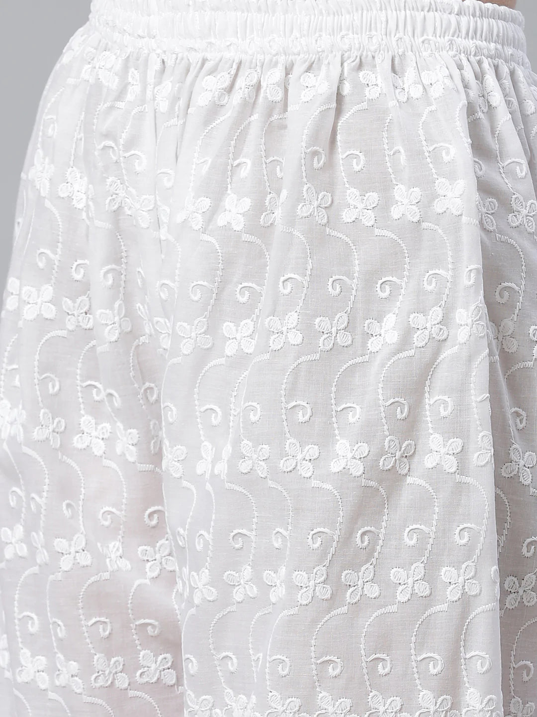 Women Yellow & White Chikankari Embroidered Kurta with Palazzos ( JOKPL C-W 1351 Yellow )
