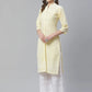 Women Yellow & White Chikankari Embroidered Kurta with Palazzos ( JOKPL C-W 1351 Yellow )