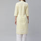 Women Yellow & White Chikankari Embroidered Kurta with Palazzos ( JOKPL C-W 1351 Yellow )