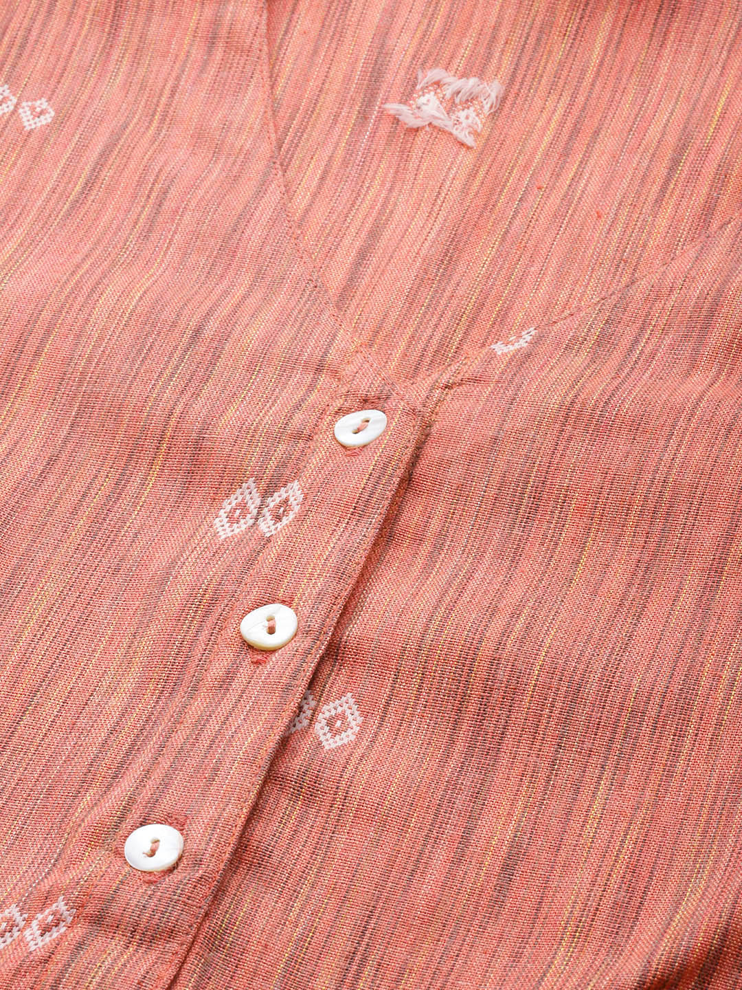 Jompers Women Orange Woven Design Flaired Kurta ( JOK 1365 Orange )