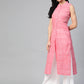 Jompers Women Pink Pure Cotton Woven Design Straight Kurta ( JOK 1366 Pink)