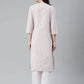 Jompers Women White & Orange Striped Indigo Fusion Kurta ( JOK 1371 White )