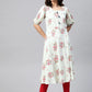 Jompers Women Green & Red Floral Printed A-Line Kurta ( JOK 1378 Green )