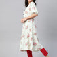 Jompers Women Green & Red Floral Printed A-Line Kurta ( JOK 1378 Green )