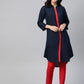 Jompers Women Navy Blue & Red Solid A-line Kurta ( JOK 1385 Navy )