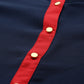 Jompers Women Navy Blue & Red Solid A-line Kurta ( JOK 1385 Navy )
