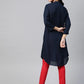 Jompers Women Navy Blue & Red Solid A-line Kurta ( JOK 1385 Navy )