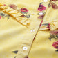 Jompers Women Yelloe & Pink Floral Printed Frills Bows and Ruffles Straight Kurta ( JOK 1390 Yellow )