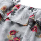 Jompers Women Grey & Pink Floral Printed Off-Shoulder Floral Kurta ( JOK 1397 Grey )