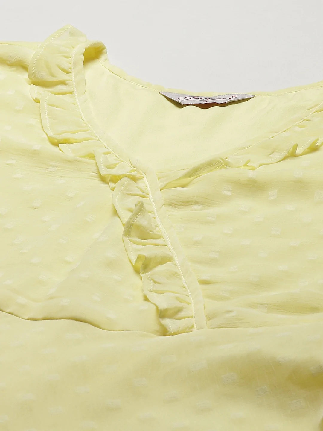 Women Yellow Woven Design Flared Kurta ( JOK 1403 Yellow )