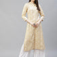 Women Yellow Ethnic Motifs Ikat Kurta with lace work ( JOK 1404 Yellow )