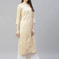 Women Yellow Ethnic Motifs Ikat Kurta with lace work ( JOK 1404 Yellow )