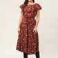Women Maroon Flared Printed kurta ( JOK 1420 Maroon )