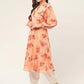 Women Orange Georgette Flared Printed kurta ( JOK 1421 Orange )