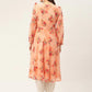 Women Orange Georgette Flared Printed kurta ( JOK 1421 Orange )