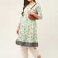 Women Sky Blue and White Flared Printed kurta ( JOK 1424 Sky )