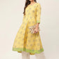 Women Pista Green Cotton Blend Flared Printed kurta ( JOK 1425 Pista )