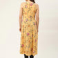 Women Yellow & Pink Floral Printed Halter Neck Kurta ( JOK 1429 Yellow )