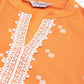 Women Orange Cotton Jacquard Geometric Printed Kurta ( JOK 1431 Orange )