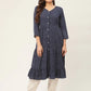 Women Royal Blue Printed Kurtas ( JOK 1433 Royal )
