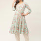 Women Sky Blue Floral Printed Kurtas ( JOK 1433 Sky )