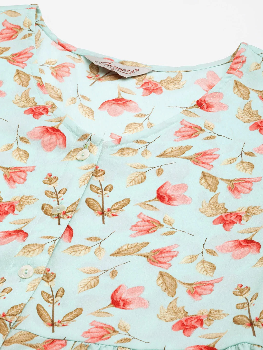 Women Sky Blue Floral Printed Kurtas ( JOK 1433 Sky )