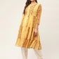 Women Mustard Georgette Tiger Printed Kurtas ( JOK 1435 Mustard )