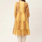 Women Mustard Georgette Tiger Printed Kurtas ( JOK 1435 Mustard )