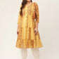 Women Mustard Georgette Tiger Printed Kurtas ( JOK 1435 Mustard )