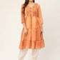 Women Orange Georgette Tiger Printed Kurtas ( JOK 1435 Orange )