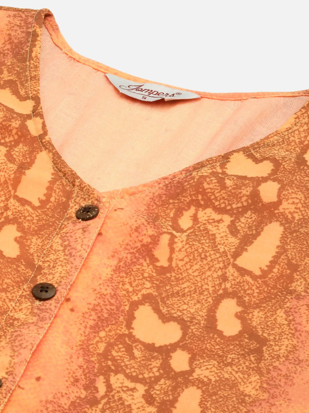 Women Orange Georgette Tiger Printed Kurtas ( JOK 1435 Orange )