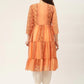 Women Orange Georgette Tiger Printed Kurtas ( JOK 1435 Orange )