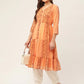 Women Orange Georgette Tiger Printed Kurtas ( JOK 1435 Orange )