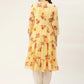 Women Yellow Georgette Floral Printed Kurtas ( JOK 1435 Yellow )