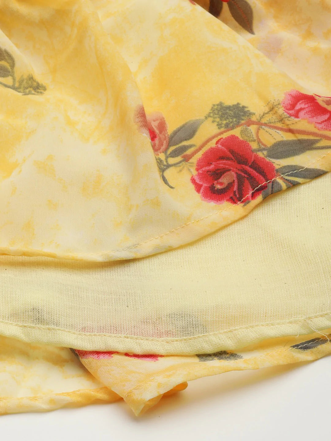 Women Yellow Georgette Floral Printed Kurtas ( JOK 1435 Yellow )