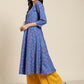 Women Blue Bandhani Printed Anarkali Kurta ( JOK 1439 Blue )