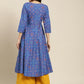 Women Blue Bandhani Printed Anarkali Kurta ( JOK 1439 Blue )