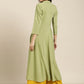 Women Green & Red Floral Embroidered Georgette Anarkali Kurta ( JOK 1441 Green )