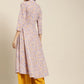 Women Purple and yellow Printed Anarkali Kurta ( JOK 1442 Purple )