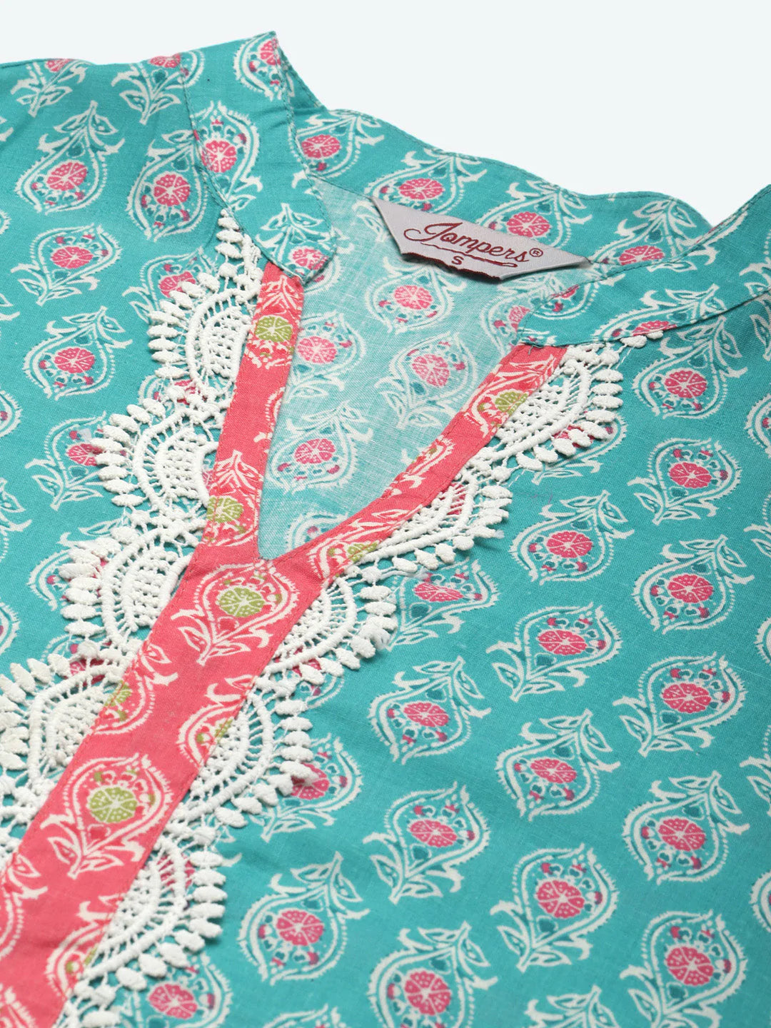 Ethnic Motifs Thread Work  Kurta ( JOK 1446 Blue )