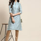 Grey Striped Thread Work Kurta ( JOK 1450 Grey )