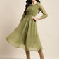 Yoke Design Georgette Anarkali Kurta ( JOK 1451 Green )